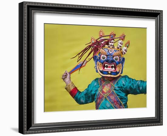 Mask Dance Performance at Tshechu Festival, Bumthang, Bhutan-Keren Su-Framed Photographic Print