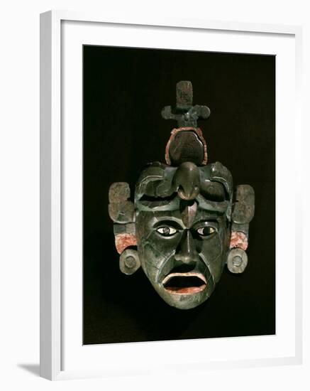 Mask in Jade and Shell Mosaic, Mayan Early Classical period 300-600 AD, Tikal, Guatemala-null-Framed Photographic Print