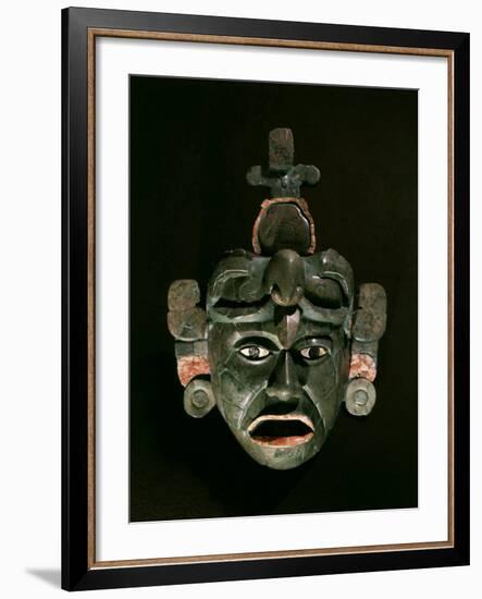 Mask in Jade and Shell Mosaic, Mayan Early Classical period 300-600 AD, Tikal, Guatemala-null-Framed Photographic Print