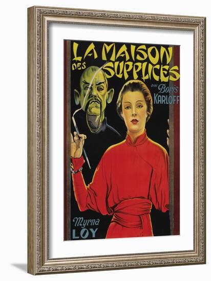 Mask of Fu Manchu "La Maison Des Supplices"-null-Framed Premium Giclee Print