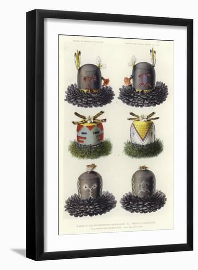 Mask of God Accompanying He'Mishikwe and Masks of Goddesses Accompanying He'Mishikwe-null-Framed Giclee Print