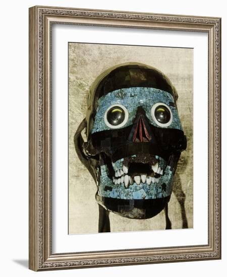 Mask of Tezcatlipoca, the Smoking Mirror, Mixtec/Aztec, Mexico, c1500-Werner Forman-Framed Photographic Print