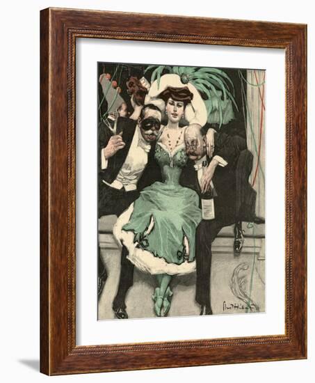 Masked Ball, Green Dress-Ernst Heilemann-Framed Art Print