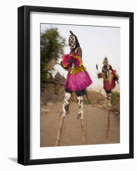 Masked Ceremonial Dogon Dancers on Stilts Near Sangha, Mali, West Africa-Gavin Hellier-Framed Photographic Print