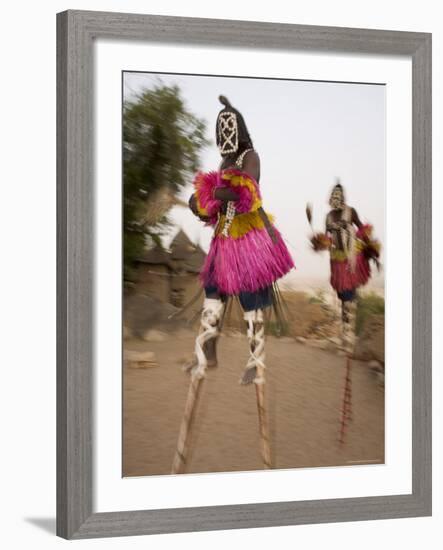 Masked Ceremonial Dogon Dancers on Stilts Near Sangha, Mali, West Africa-Gavin Hellier-Framed Photographic Print