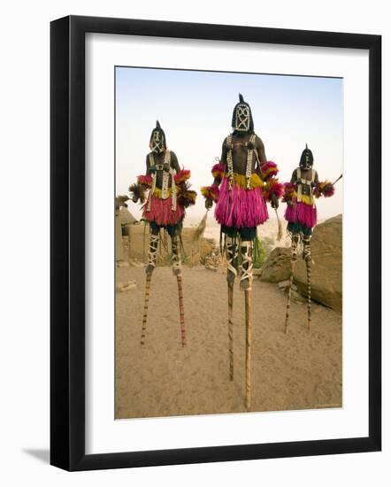 Masked Ceremonial Dogon Dancers, Sangha, Dogon Country, Mali-Gavin Hellier-Framed Photographic Print