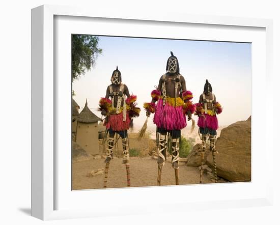 Masked Ceremonial Dogon Dancers, Sangha, Dogon Country, Mali-Gavin Hellier-Framed Photographic Print