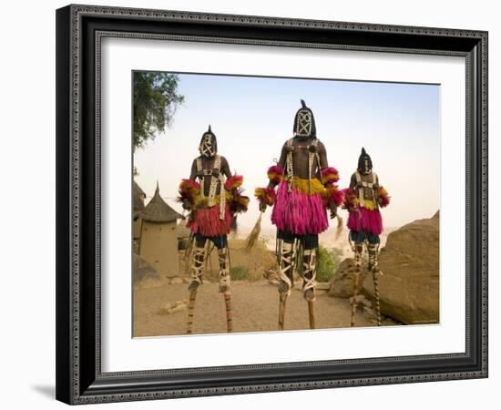 Masked Ceremonial Dogon Dancers, Sangha, Dogon Country, Mali-Gavin Hellier-Framed Photographic Print