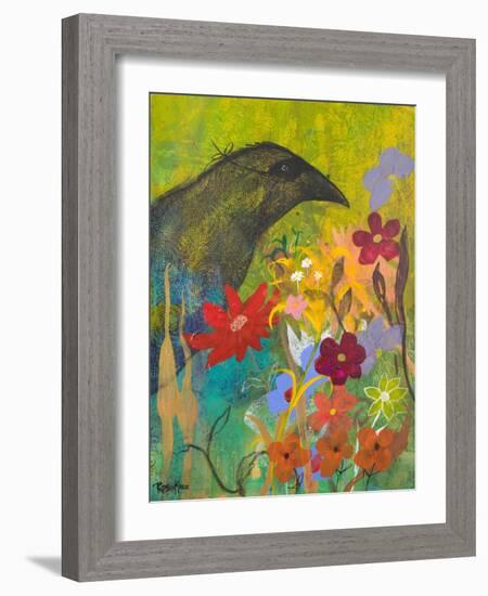 Masked Crow-Robin Maria-Framed Art Print