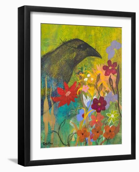 Masked Crow-Robin Maria-Framed Art Print