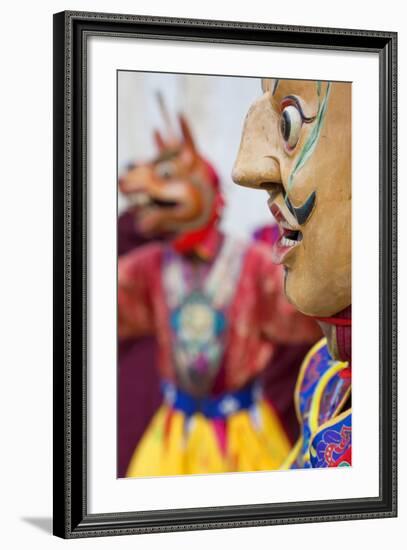 Masked Dancer, Tshechu Festival, Wangdue Phodrang Dzong Wangdi, Bhutan-Peter Adams-Framed Photographic Print