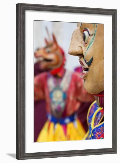 Masked Dancer, Tshechu Festival, Wangdue Phodrang Dzong Wangdi, Bhutan-Peter Adams-Framed Photographic Print