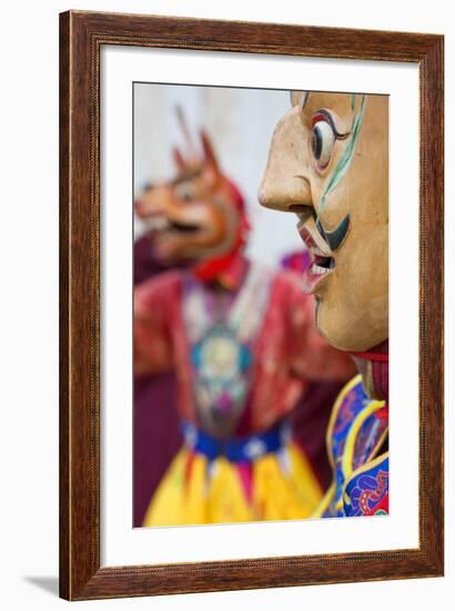 Masked Dancer, Tshechu Festival, Wangdue Phodrang Dzong Wangdi, Bhutan-Peter Adams-Framed Photographic Print