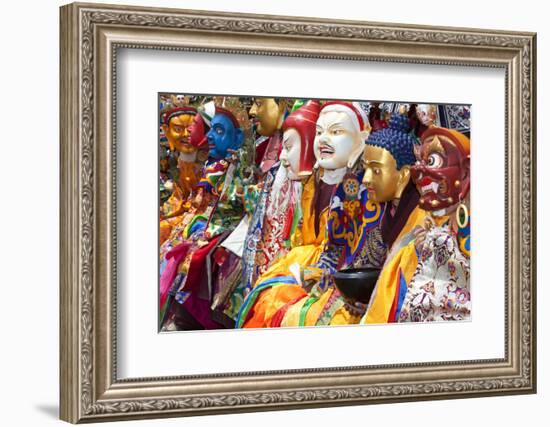 Masked Dancers at Festival, Keno Gompa Monastery, Tagong, China-Peter Adams-Framed Photographic Print