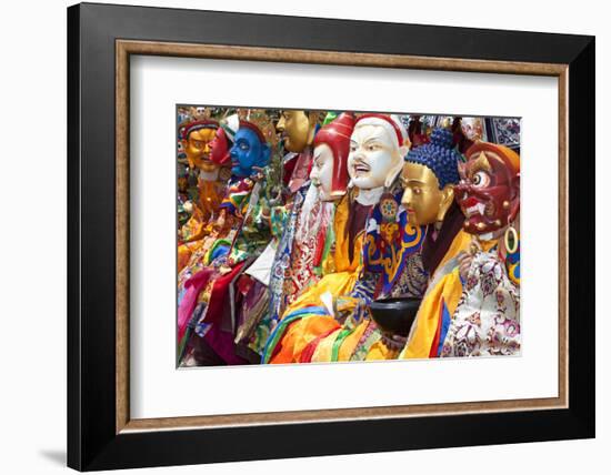 Masked Dancers at Festival, Keno Gompa Monastery, Tagong, China-Peter Adams-Framed Photographic Print