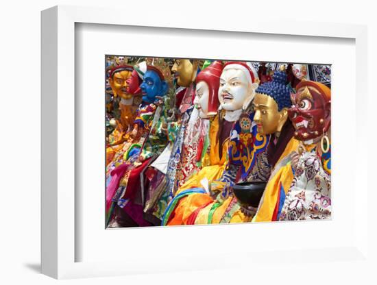 Masked Dancers at Festival, Keno Gompa Monastery, Tagong, China-Peter Adams-Framed Photographic Print