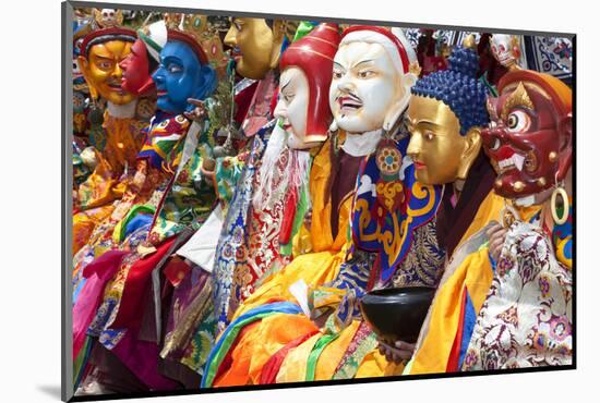 Masked Dancers at Festival, Keno Gompa Monastery, Tagong, China-Peter Adams-Mounted Photographic Print