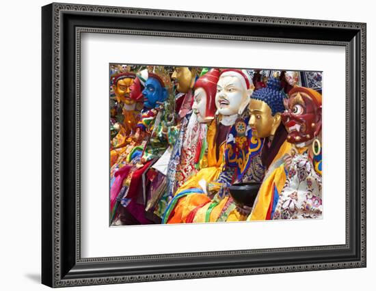 Masked Dancers at Festival, Keno Gompa Monastery, Tagong, China-Peter Adams-Framed Photographic Print