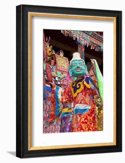 Masked Dancers at Wachuk Tibetan Buddhist Monastery, Sichuan, China-Peter Adams-Framed Photographic Print