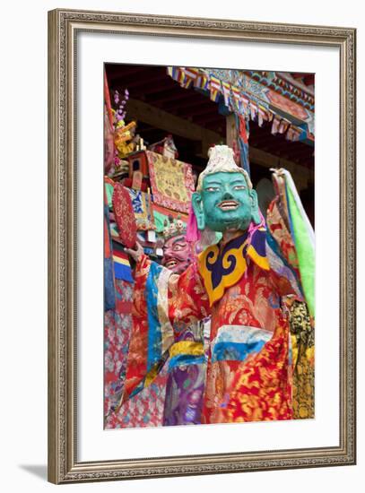 Masked Dancers at Wachuk Tibetan Buddhist Monastery, Sichuan, China-Peter Adams-Framed Photographic Print