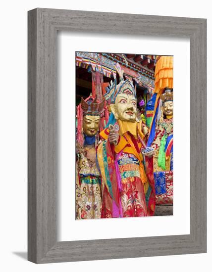 Masked Dancers at Wachuk Tibetan Buddhist Monastery, Sichuan, China-Peter Adams-Framed Photographic Print