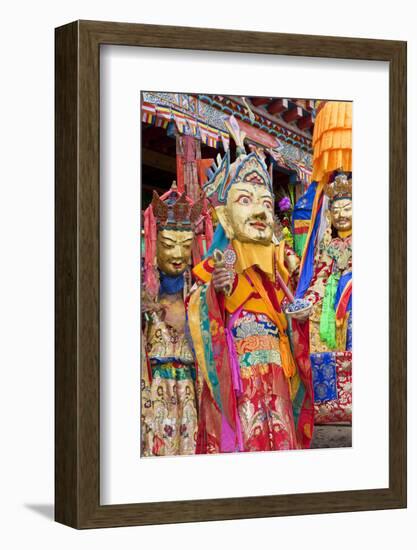 Masked Dancers at Wachuk Tibetan Buddhist Monastery, Sichuan, China-Peter Adams-Framed Photographic Print