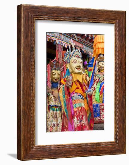 Masked Dancers at Wachuk Tibetan Buddhist Monastery, Sichuan, China-Peter Adams-Framed Photographic Print