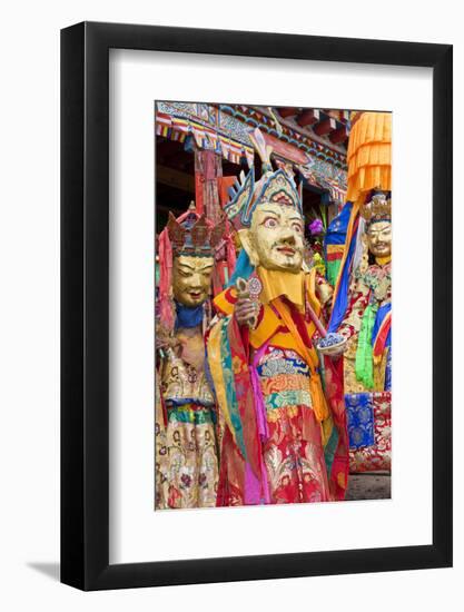 Masked Dancers at Wachuk Tibetan Buddhist Monastery, Sichuan, China-Peter Adams-Framed Photographic Print