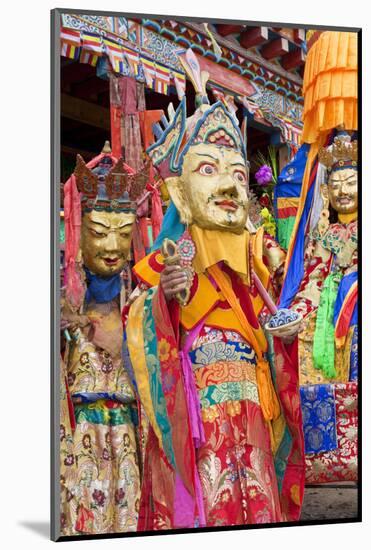 Masked Dancers at Wachuk Tibetan Buddhist Monastery, Sichuan, China-Peter Adams-Mounted Photographic Print