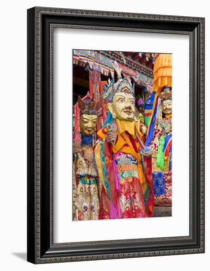 Masked Dancers at Wachuk Tibetan Buddhist Monastery, Sichuan, China-Peter Adams-Framed Photographic Print