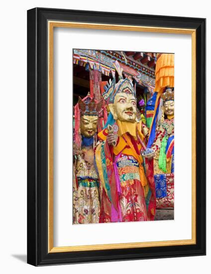 Masked Dancers at Wachuk Tibetan Buddhist Monastery, Sichuan, China-Peter Adams-Framed Photographic Print