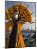 Masked Face and Costume at the Venice Carnival, Venice, Italy-Christian Kober-Mounted Photographic Print