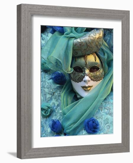 Masked Figure in Costume at the 2012 Carnival, Venice, Veneto, Italy, Europe-Jochen Schlenker-Framed Photographic Print