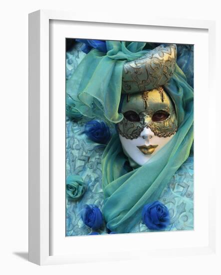 Masked Figure in Costume at the 2012 Carnival, Venice, Veneto, Italy, Europe-Jochen Schlenker-Framed Photographic Print