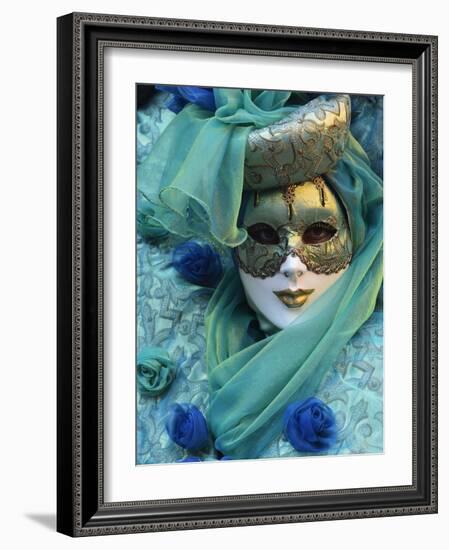 Masked Figure in Costume at the 2012 Carnival, Venice, Veneto, Italy, Europe-Jochen Schlenker-Framed Photographic Print