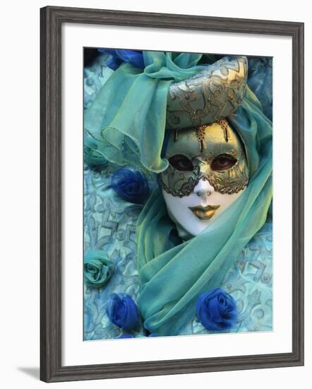 Masked Figure in Costume at the 2012 Carnival, Venice, Veneto, Italy, Europe-Jochen Schlenker-Framed Photographic Print