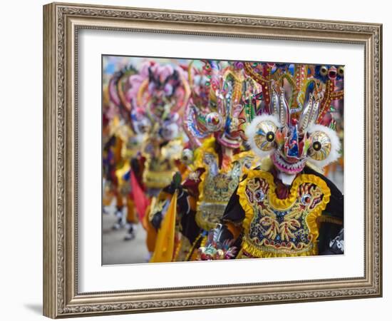 Masked Performers in a Parade at Oruro Carnival, Oruro, Bolivia, South America-Christian Kober-Framed Photographic Print