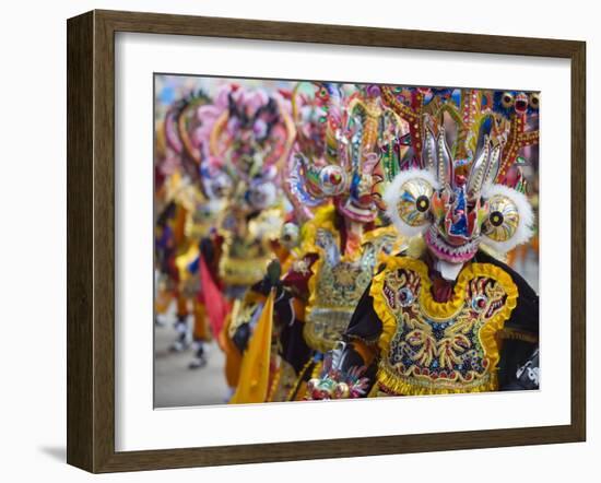 Masked Performers in a Parade at Oruro Carnival, Oruro, Bolivia, South America-Christian Kober-Framed Photographic Print