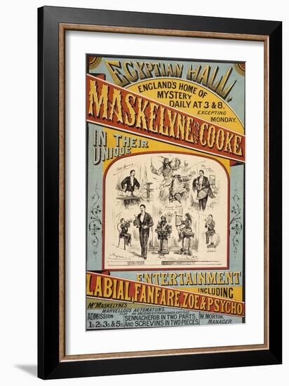 Maskelyne and Cooke's Entertainment at the Egyptian Hall in 1879. England's Home Of Mystery-Henry Evanion-Framed Giclee Print