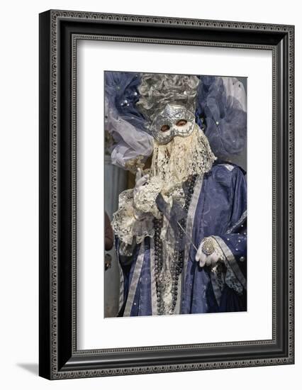 Masks at the Venice Carnival in St. Mark's Square, Venice, Veneto, Italy, Europe-Marco Brivio-Framed Photographic Print