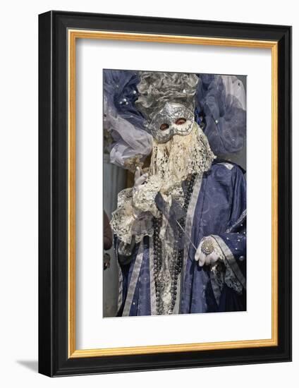 Masks at the Venice Carnival in St. Mark's Square, Venice, Veneto, Italy, Europe-Marco Brivio-Framed Photographic Print