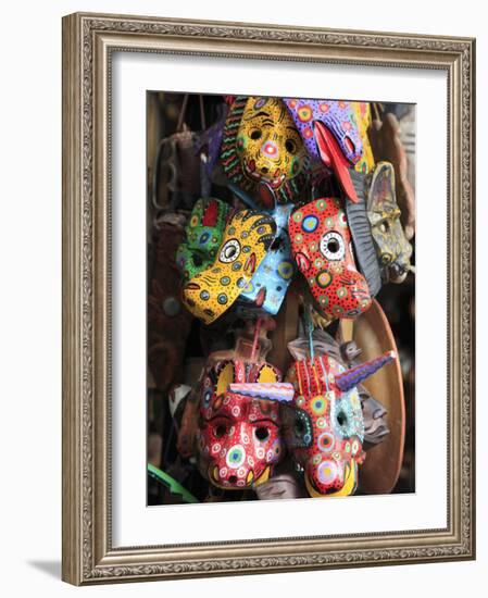 Masks, Handicraft Market, Antigua, Guatemala, Central America-Wendy Connett-Framed Photographic Print