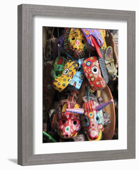 Masks, Handicraft Market, Antigua, Guatemala, Central America-Wendy Connett-Framed Photographic Print