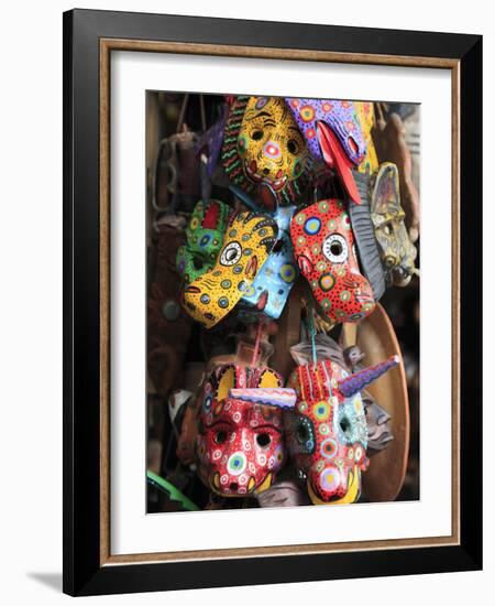 Masks, Handicraft Market, Antigua, Guatemala, Central America-Wendy Connett-Framed Photographic Print