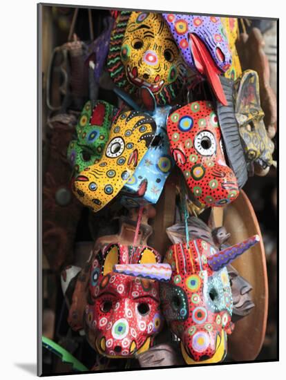 Masks, Handicraft Market, Antigua, Guatemala, Central America-Wendy Connett-Mounted Photographic Print