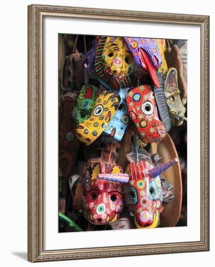 Masks, Handicraft Market, Antigua, Guatemala, Central America-Wendy Connett-Framed Photographic Print