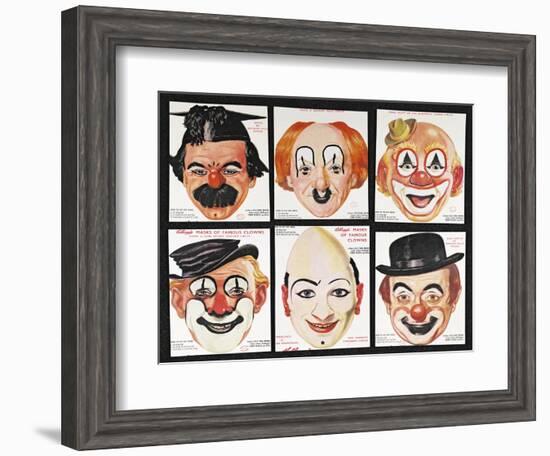 Masks of Famous Clowns, Kellogg Company of Great Britain-null-Framed Giclee Print