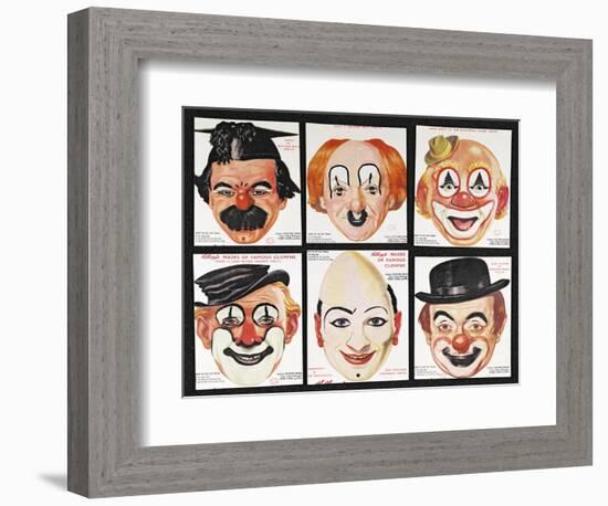 Masks of Famous Clowns, Kellogg Company of Great Britain-null-Framed Giclee Print