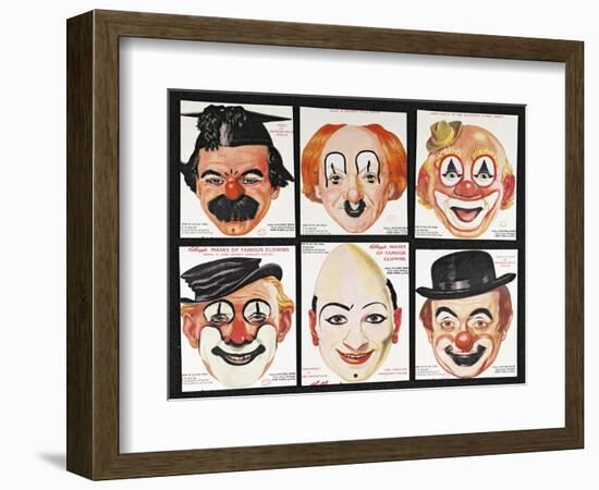 Masks of Famous Clowns, Kellogg Company of Great Britain-null-Framed Giclee Print