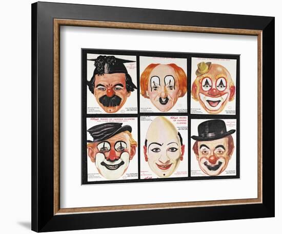 Masks of Famous Clowns, Kellogg Company of Great Britain-null-Framed Giclee Print